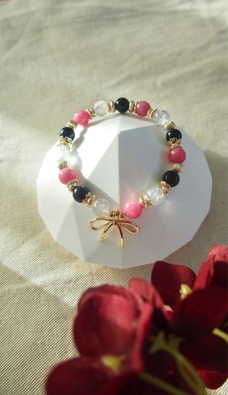 Rhodonite with Blue Sand Stone and Crackled Quartz