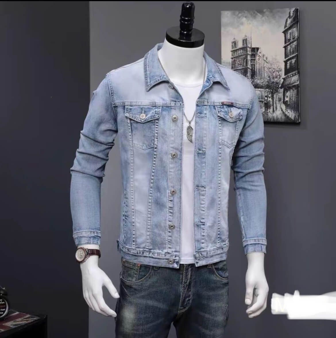 ÁO KHOÁC JEANS NAM CAO CẤP VẢI COTTON D KHÔNG CO GIÃN 45kg-65kg