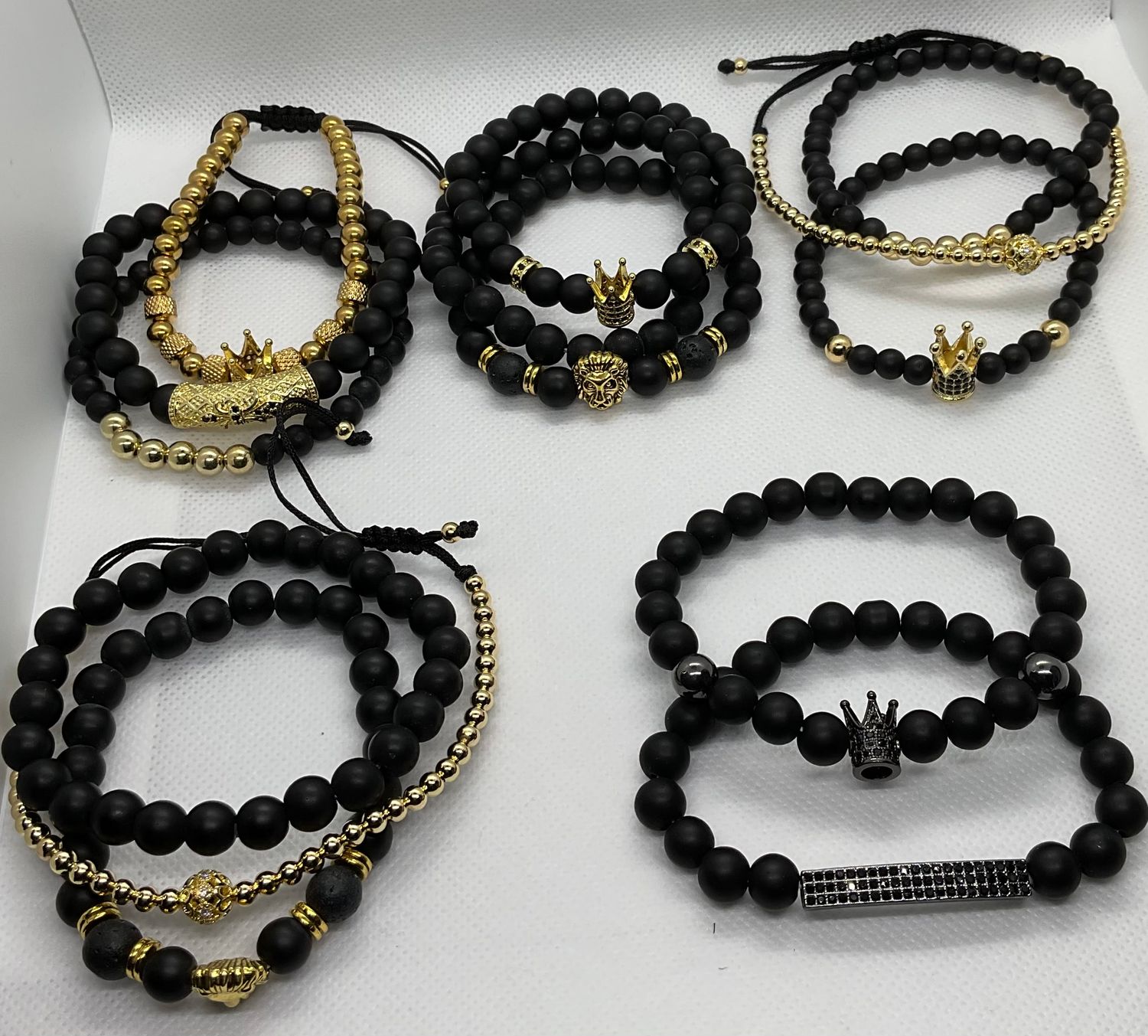 Obsidian Men Bracelet Set