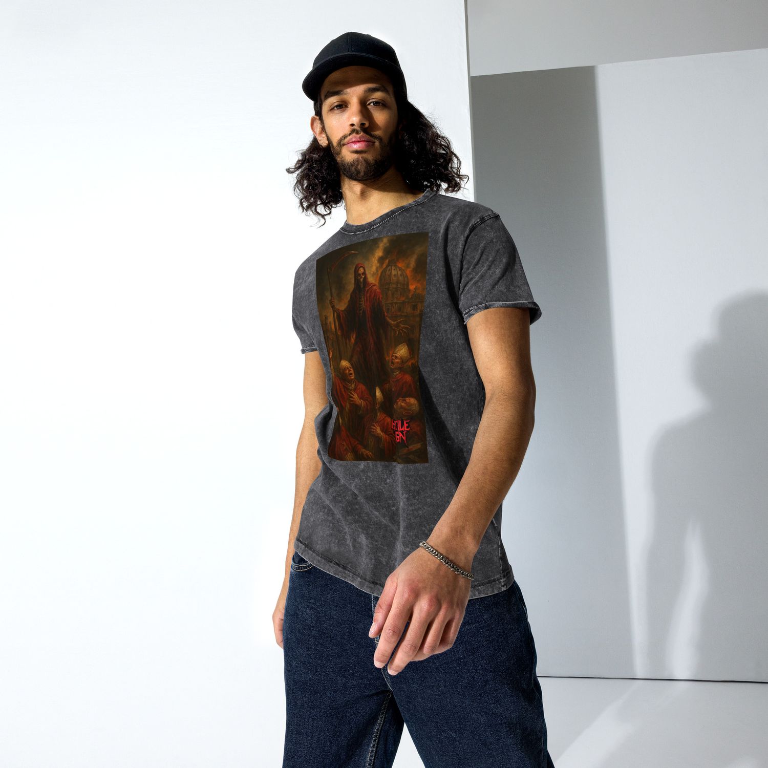 Denim T-Shirt METAL DEATH LIES RELIGION HOSTILE REIGN