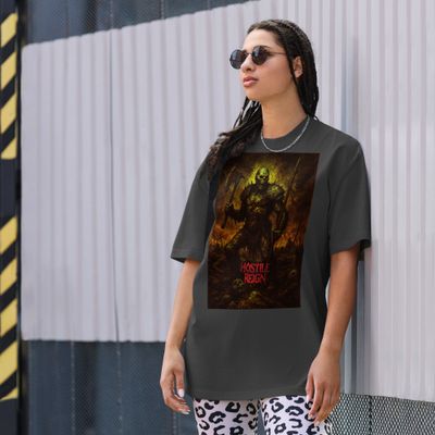 Oversized faded t-shirt METAL BRUTAL ROOTS GENOCIDE HOSTILE REIGN