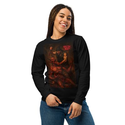 Garment-dyed heavyweight long-sleeve shirt METAL F**K THE EVIL HOSTILE REIGN