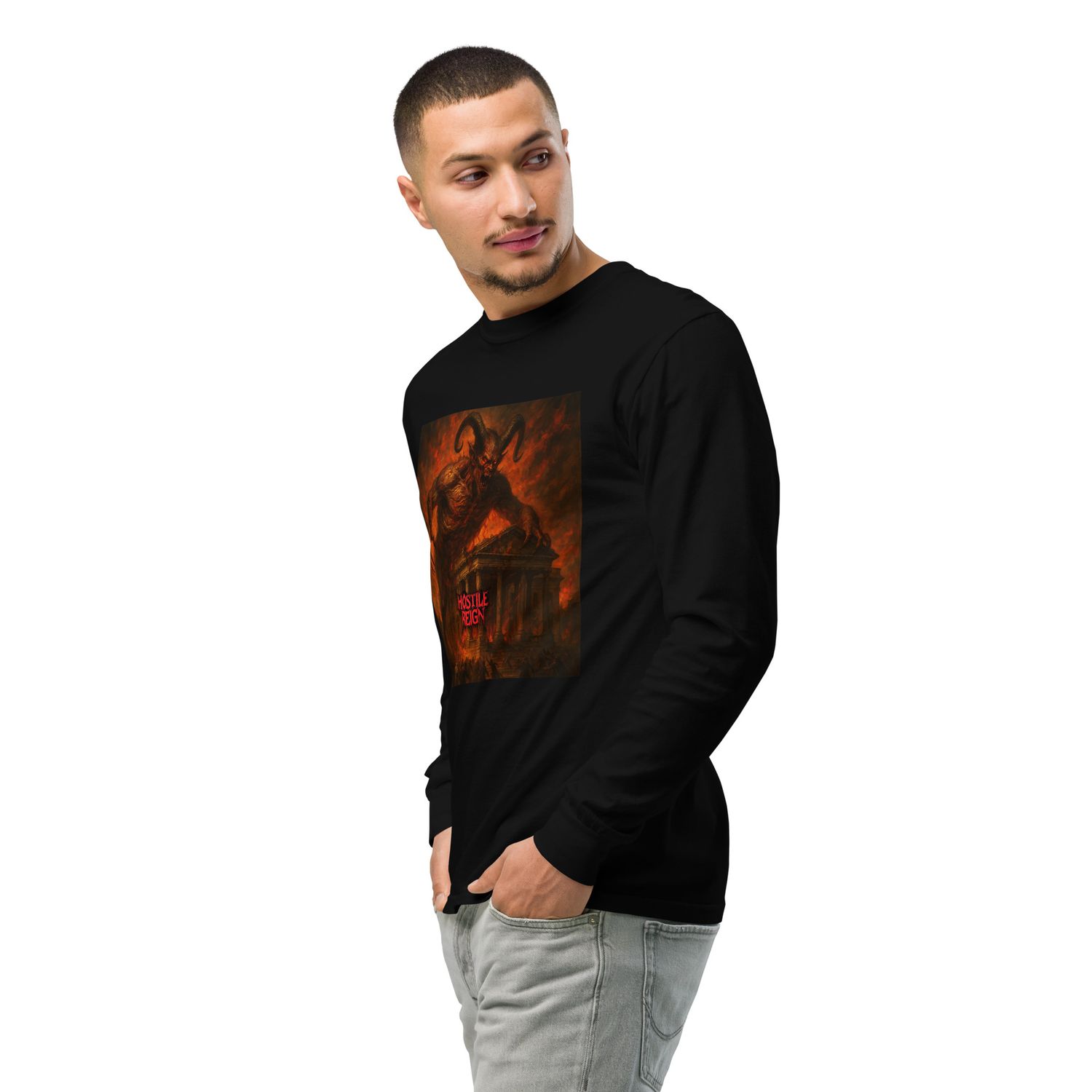 Garment-dyed heavyweight long-sleeve shirt METAL EVIL PERSECUTION HOSTILE REIGN