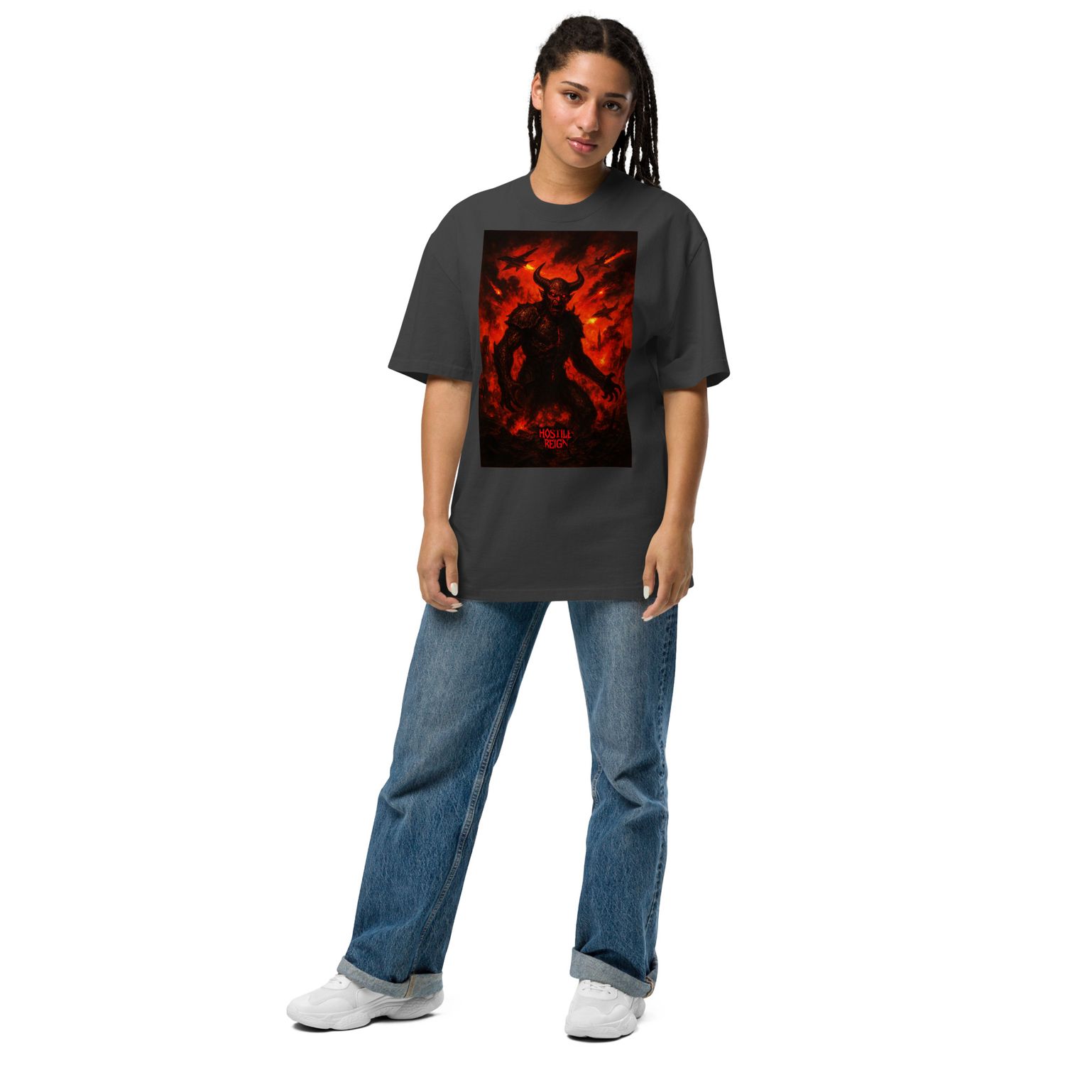 Oversized faded t-shirt METAL VORAK WAR KING HOSTILE REIGN