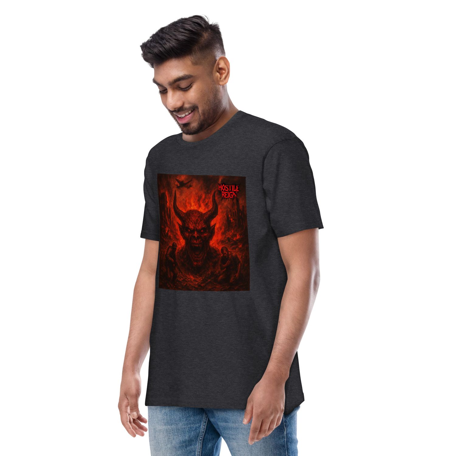 Men’s premium heavyweight tee METAL EVIL CRIMINAL WAR VORAK HOSTILE REIGN