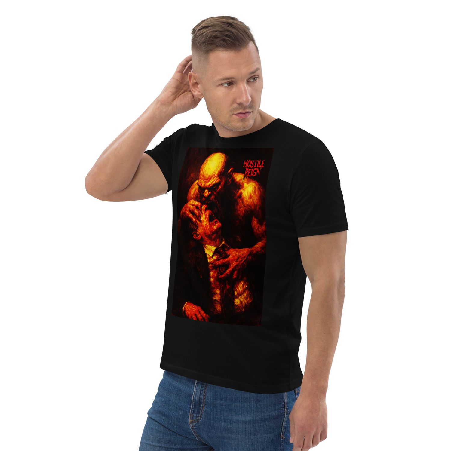 Unisex organic cotton t-shirt METAL BRUTAL VORAK MORE JUSTICE HOSTILE REIGN
