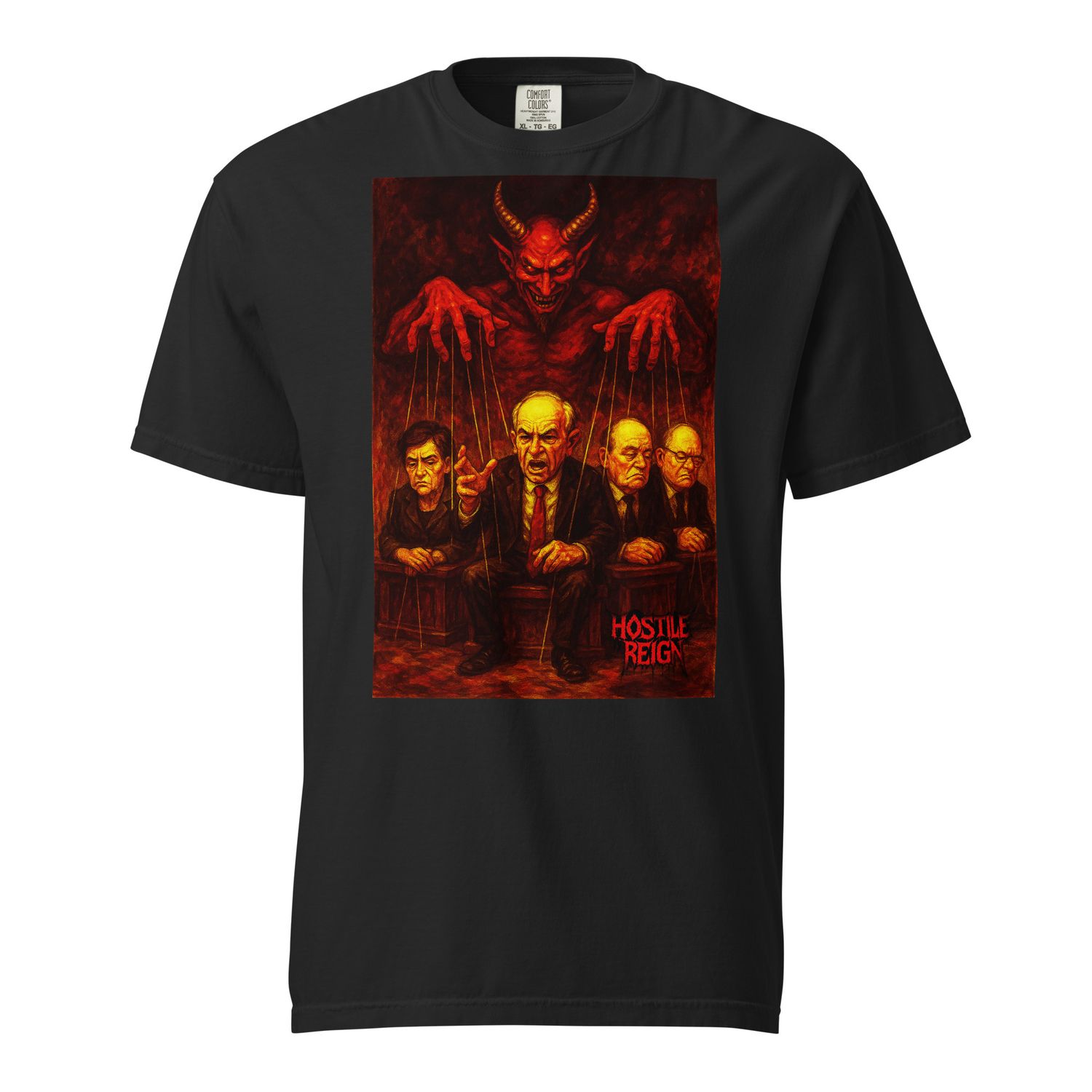 Unisex garment-dyed heavyweight t-shirt METAL EVIL PUPPETS HOSTILE REIGN 