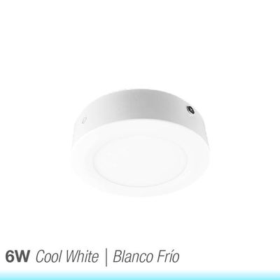 Round White LED Panel, 4.72in, 6W 390lm Cool White, Surface Mount