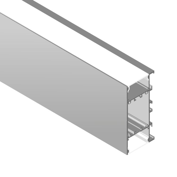 Two Way Anodized Aluminum Profile, White Milky Cover, 6.56ft 3.54x1.65in