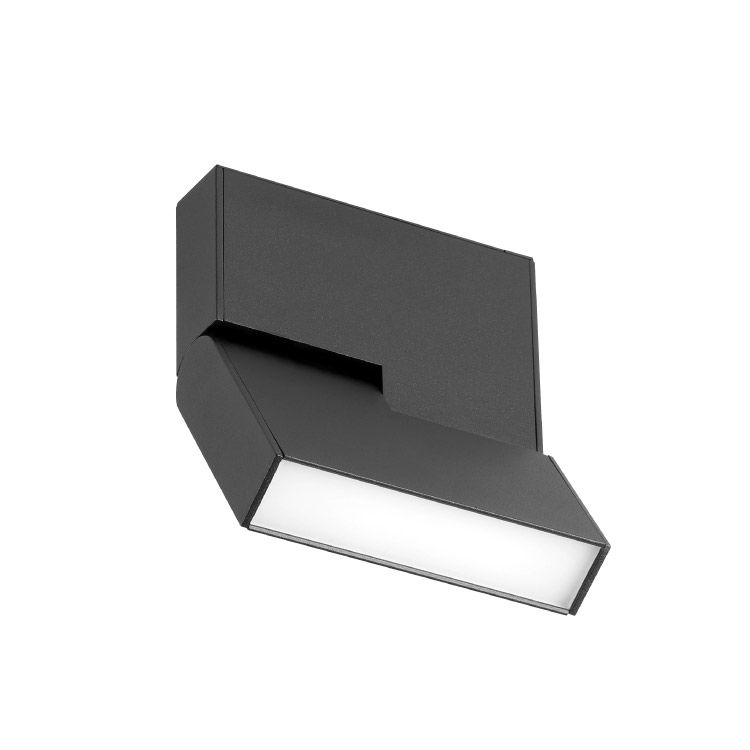 Black Magnetic Track Light, Rotating Grille with Cover, 8W, Warm White