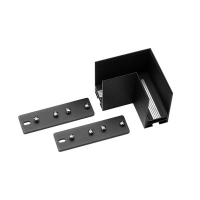 L-Shape Corner Connector for Black Magnetic Light Track, Surface Mount, 90°