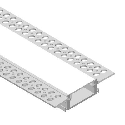 Plaster-In Anodized Aluminum Profile, White Milky Cover, 6.56ft 3.46x0.72in