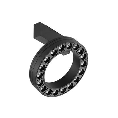 Black Magnetic Round Track Light, 18W, Warm White 3000K, 90°
