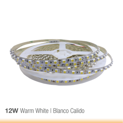 10mm SMD5050 LED Strip Warm White 3000ºK 24V 12W/m 1080lm/m 60LED/m 16.4ft