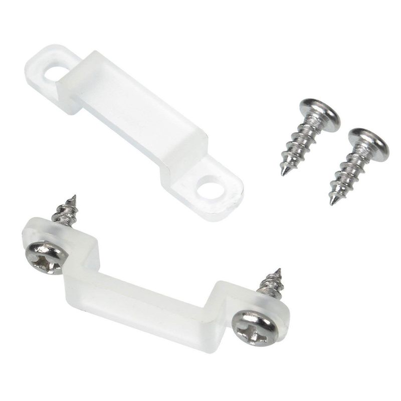 20pcs - 0.50in, Silicone Mounting Bracket &amp; 40 Screws for LED Strips