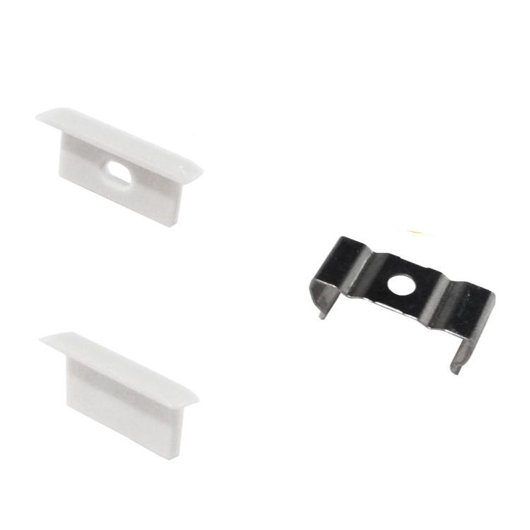 Kit of 2 Caps and 2 Clips for Aluminum Profile per-15-2m