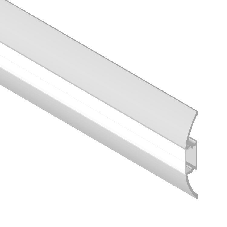 Surface Mount Anodized Aluminum Profile, Curved, 6.56ft 2.05x0.32in