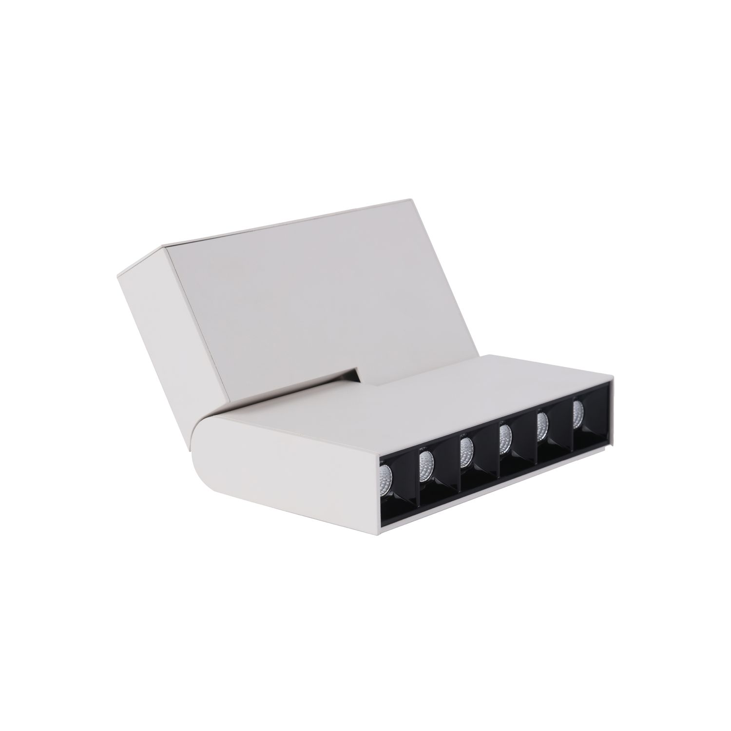 White Magnetic Track Light, Multidirectional Grille, 8W, Neutral White