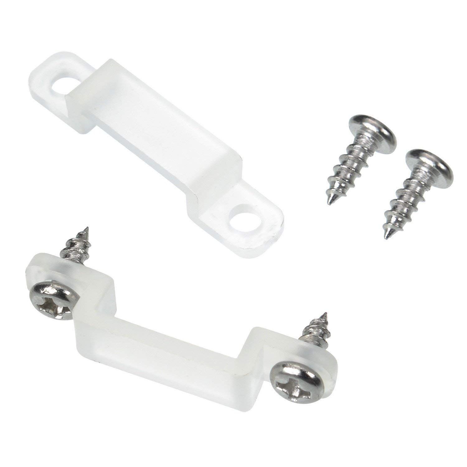 20pcs - 0.50in, Silicone Mounting Bracket &amp; 40 Screws for LED Strips