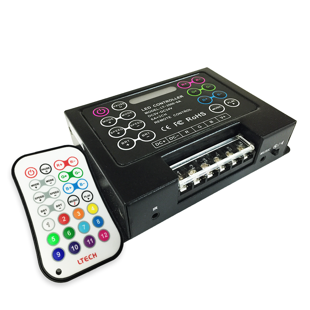 IF - RGB LED Music Controller - 3 Channels 20 modes DC 5-24V 18A
