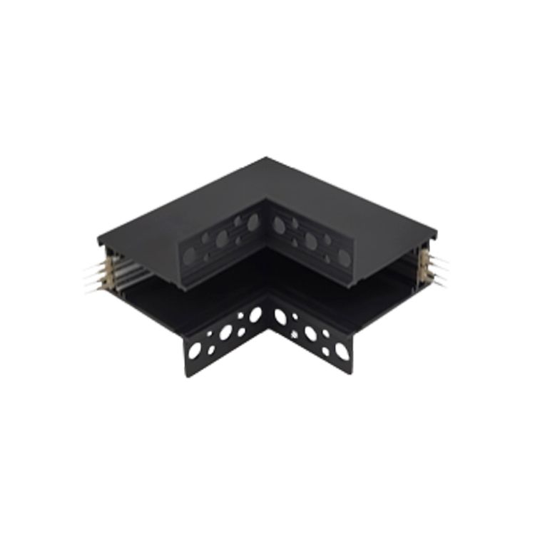 Inner Corner R-S Connector for Black Magnetic Lighting Track, Recessed, 90°
