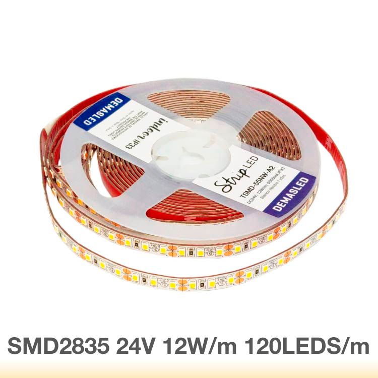 8mm SMD2835 LED Strip Neutral White 24V 12W/m 1200lm/m 120LED/m 16.4ft