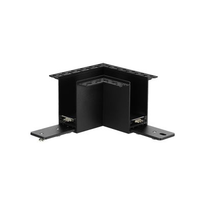 L-Shape Corner Connector for Black Magnetic Light Track, Recessed, 90°