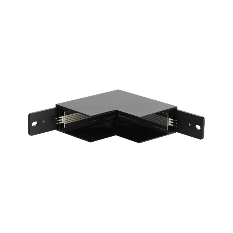 L-Shape Corner Connector for Black Magnetic Light Track, Surface Mount, 90°