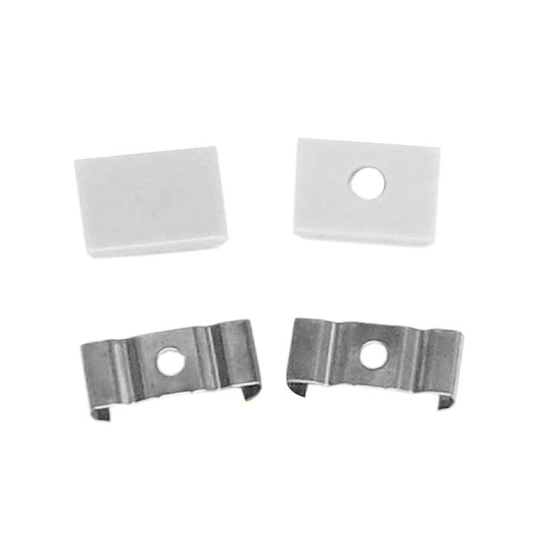 Kit of 2 Caps and 2 Clips for Aluminum Profile per-38-2m