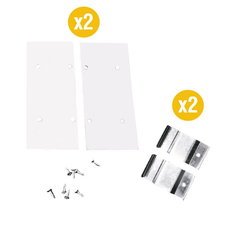 Kit of 2 Caps and 2 Clips for Aluminum Profile per-23-2m
