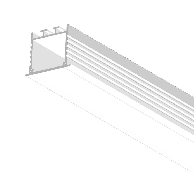 Surface Mount White Aluminum Profile, Linear with Cover, 6.56ft 1.37x1.37in