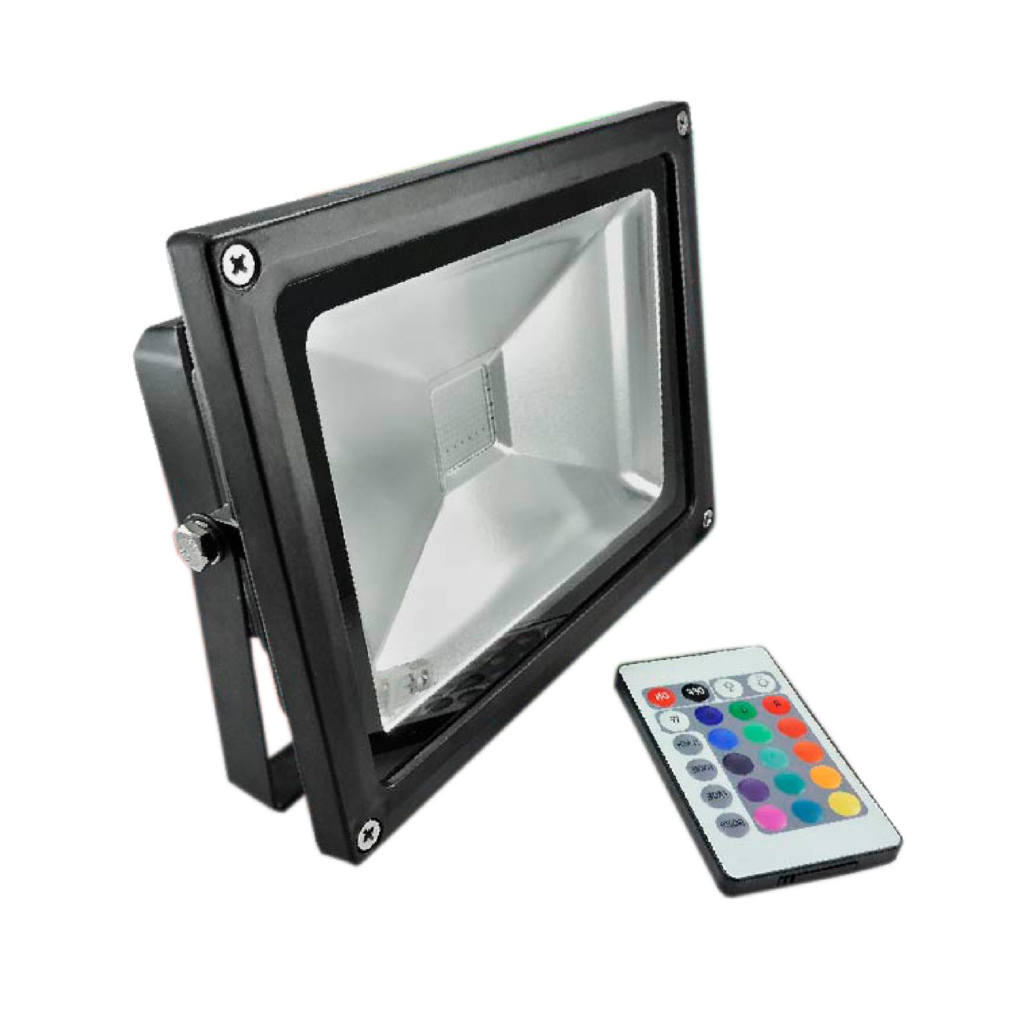 Outdoor LED RGB floodlight IP65, 100-240V 20W, with IR Remote