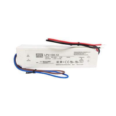 Outdoor IP67 MEANWELL Power Supply, 90-264VAC DC 12V 8.5A 102W