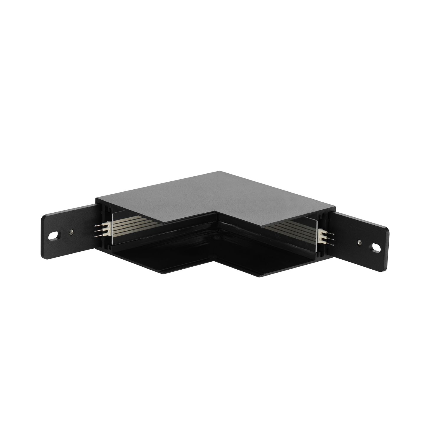 L-Shape Corner Connector for Black Magnetic Light Track, Surface Mount, 90°