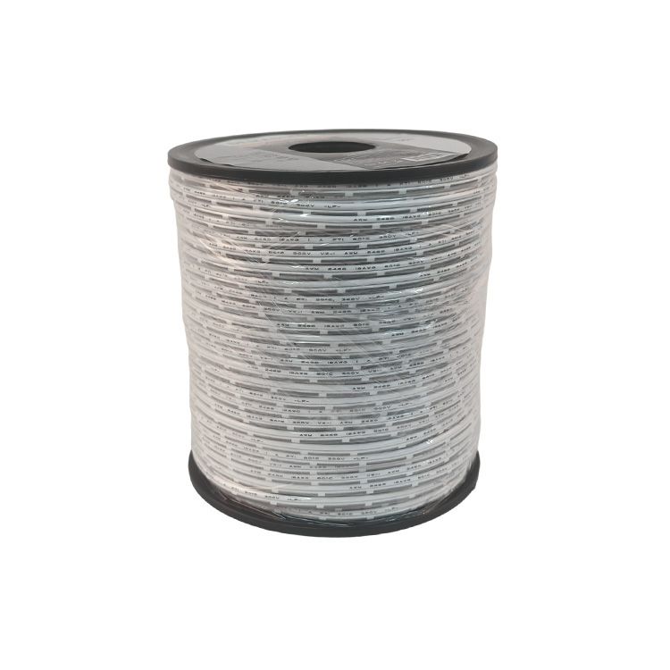 18 AWG White Cable for Single Color LED Lights, 1mm, 48V Máx, x 100m