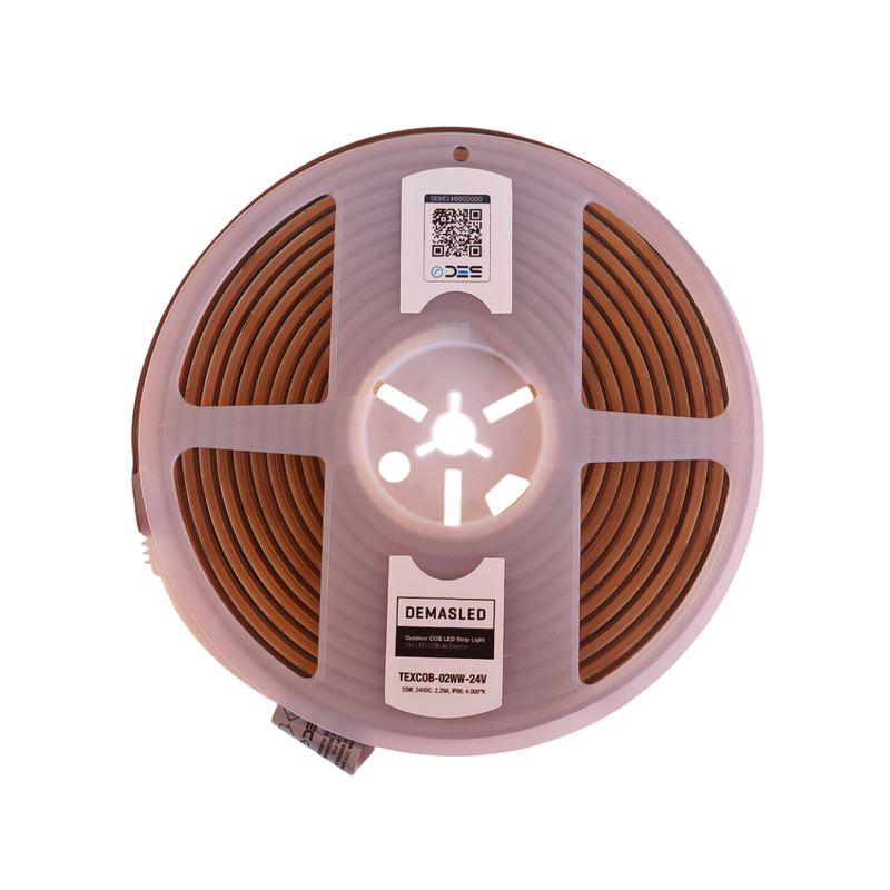 COB LED Strip 24V 11W/m Warm White 480 chip/m 8mm IP68, 16.4ft