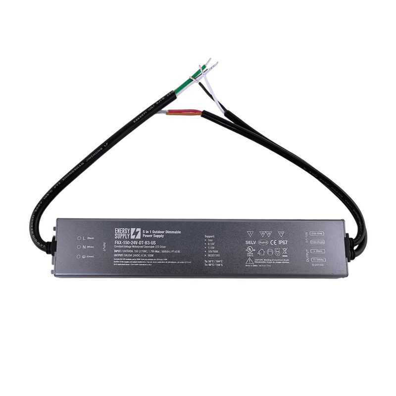 Outdoor TRIAC &amp; 0-10v.Dimmable DC 24V 6.25A 150W, IP67