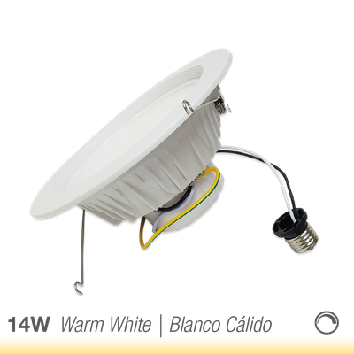 6" No Dimmable Warm White LED Downlight, AC110-120V 13.8W, UL Listed
