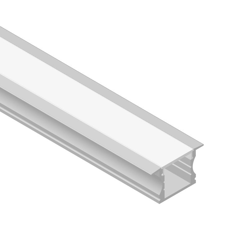 Recessed Anodized Aluminum Profile, White Milky Cover, 6.56ft 0.67x0.57in