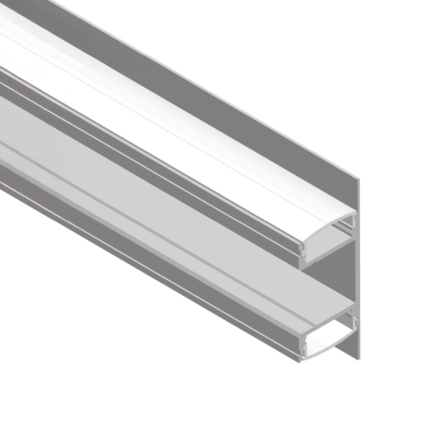Surface-Mount Double anodized LED Aluminum Channel, 6.56ft 0.67x1.93in