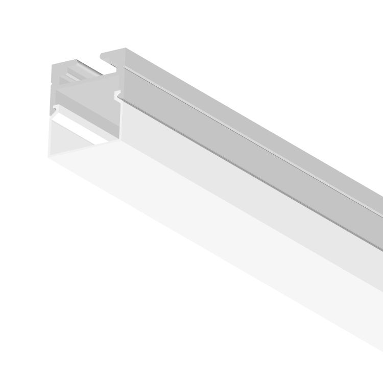 Suspended Anodized Aluminum Profile, Linear with Cover, 6.56ft 0.75x0.43in