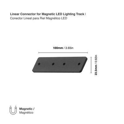 Linear Connector for Black Magnetic Lighting Track, Surface Mount