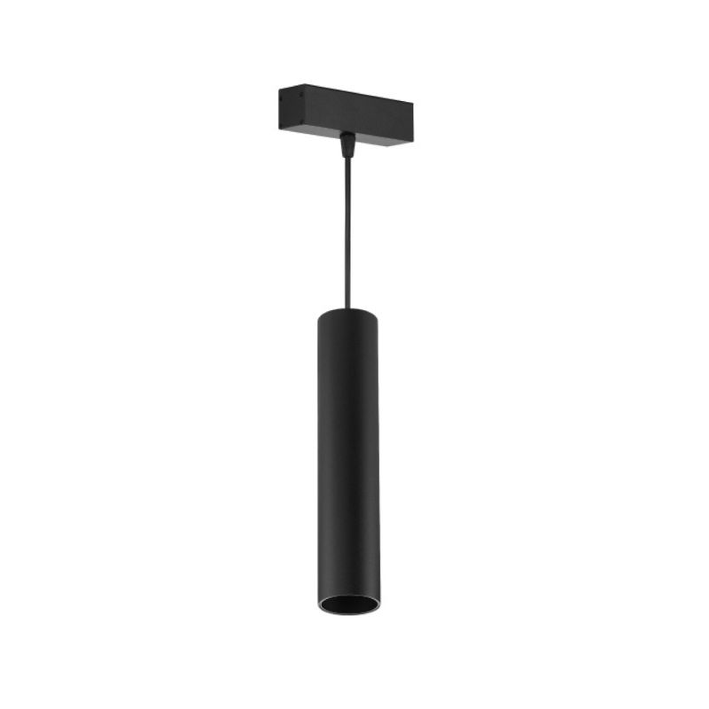Black LED Magnetic Track Cylinder Pendant Light, 10W, 3000K, 24V