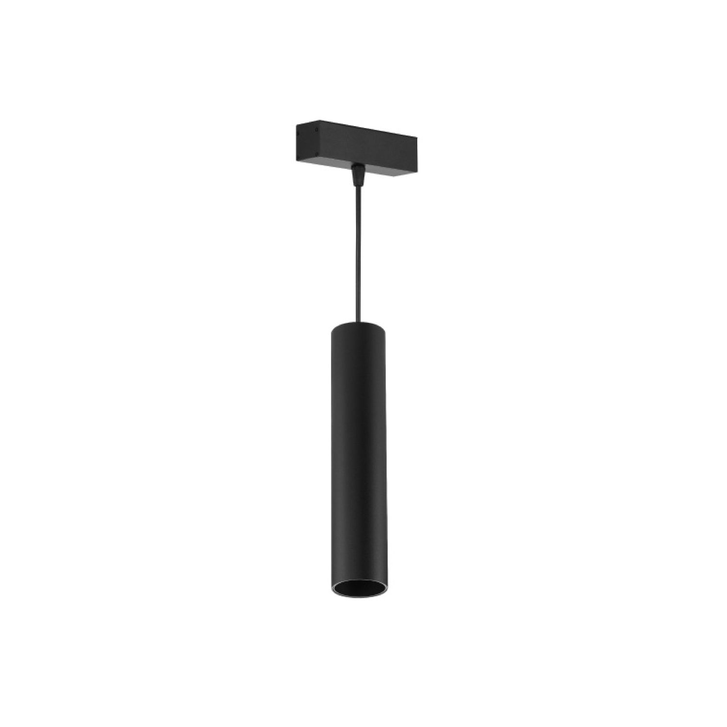 Black LED Magnetic Track Cylinder Pendant Light, 10W, 4000K, 24V