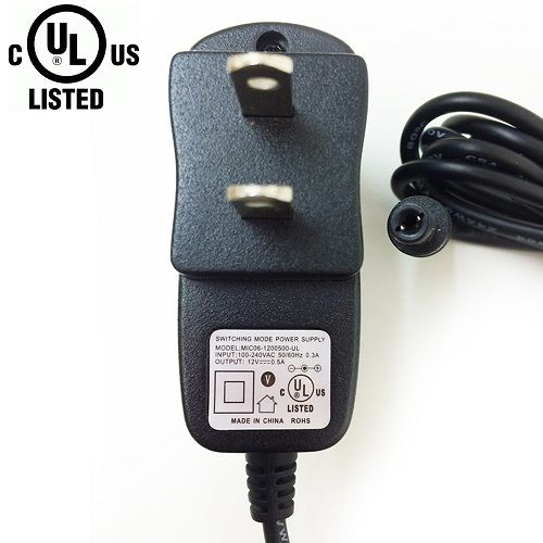 UL Listed Power Supply, Indoor, DC 12V 6W 0.5A