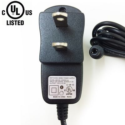 UL Listed Power Supply, Indoor, DC 12V 6W 0.5A