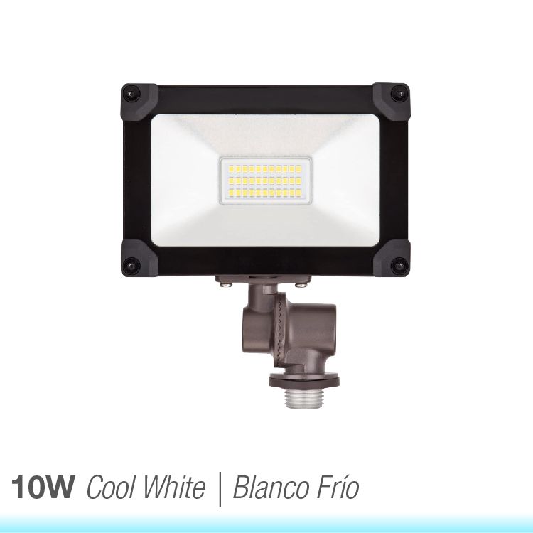 LED Floodlight with Knuckle IP65, Cool White 10W 1000lm 110-120V