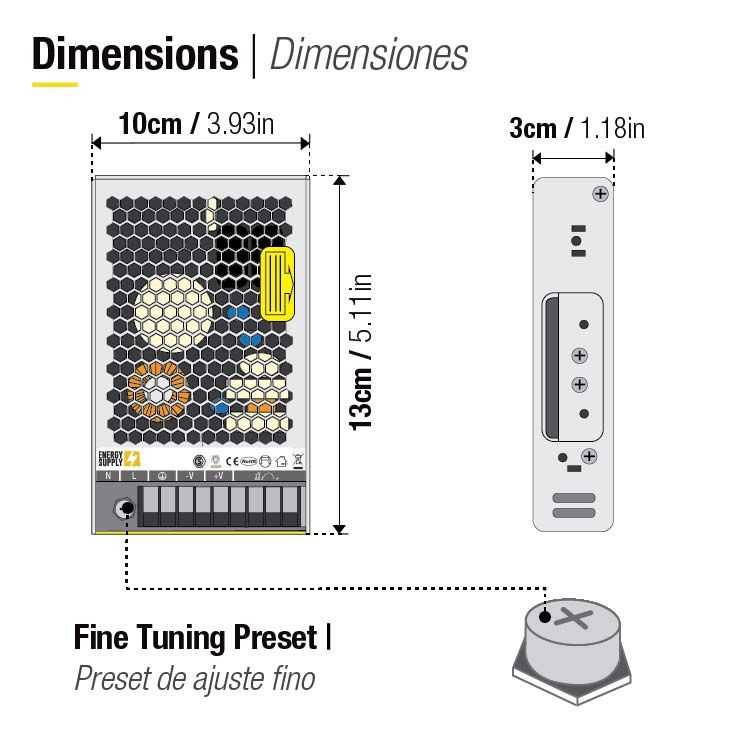 24V 211W 8.8A MEAN WELL LED Power Supply, Non-Dimmable, IP20, UL