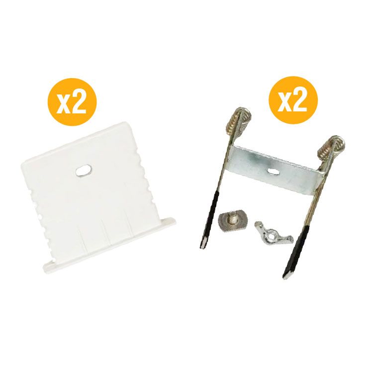 Kit of 2 Caps and 2 Clips for Aluminum Profile per-26-2m