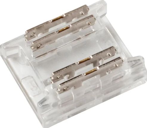 Transparent PC connector for RGB COB strip · 4 Pin, 10mm, IP20